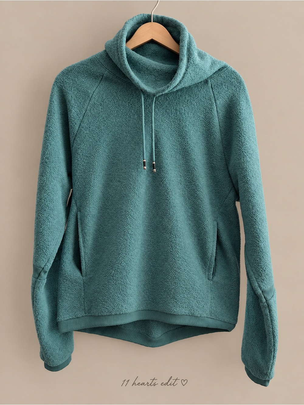 Nike Therma Fleece Cowl Cozy Pullover Mineral Teal XS